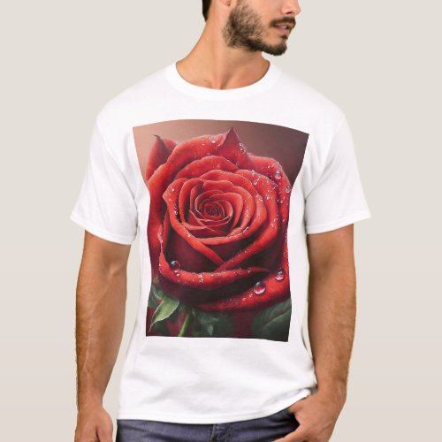 A classic red rose T_Shirt