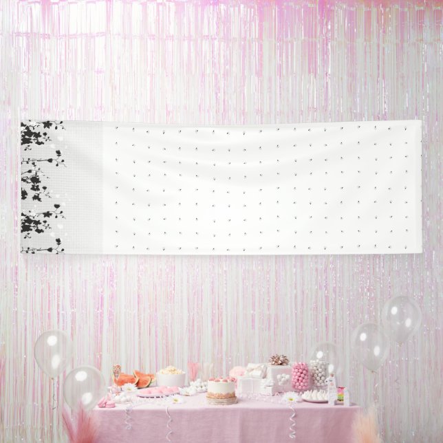 A clean white backdrop featuring tiny dots scatter banner (Party)