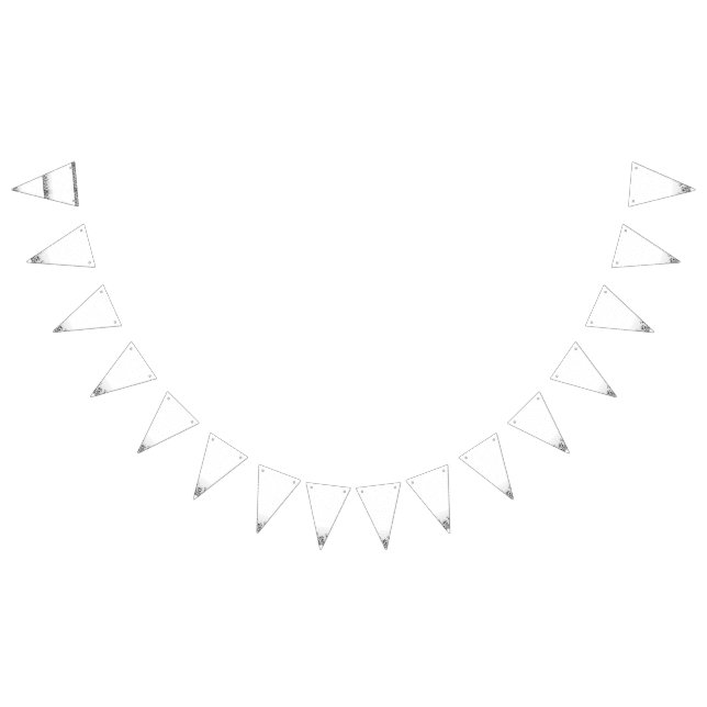 A clean white backdrop featuring tiny dots scatter bunting flags (All)