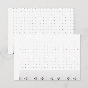 A clean white backdrop featuring tiny dots scatter thank you card