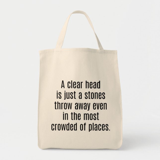 A Clear Head Grocery Tote Bag (Front)