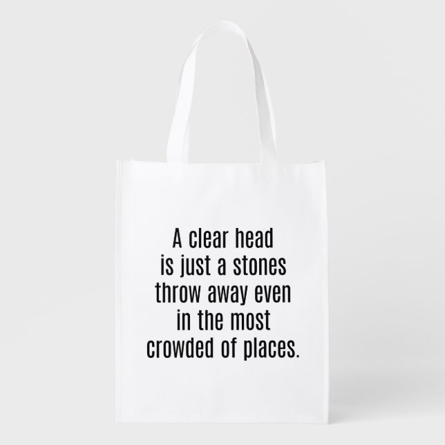 A Clear Head Reusable Grocery Bag (Front)