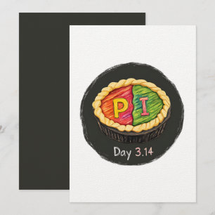A Clever Nod to Math Geeks and Dessert Lovers 3.14 Invitation