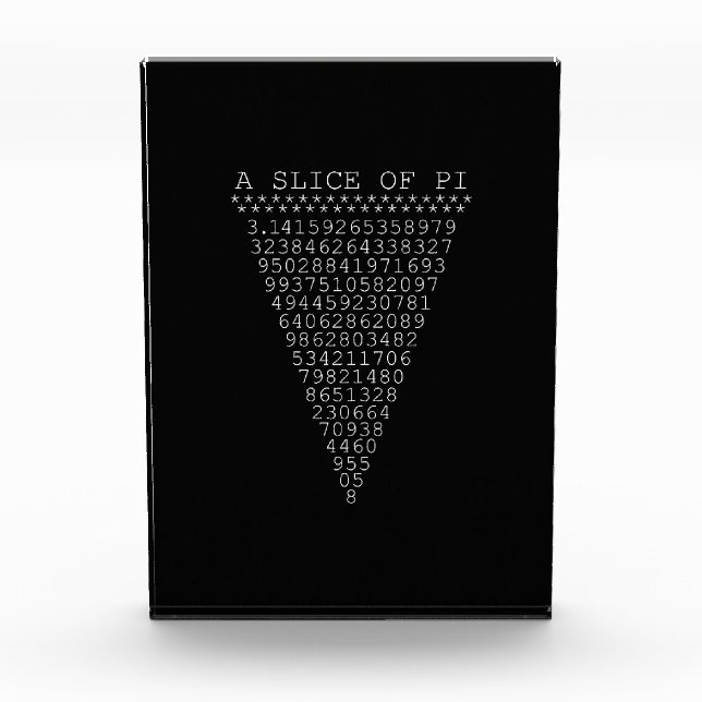 A Clever Slice of Pi Award (Front)