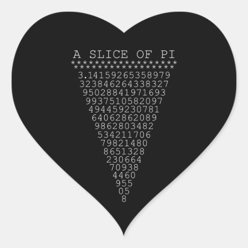 A Clever Slice of Pi Heart Sticker