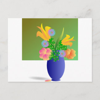 A Clipart Flowers Bouquet Postcard