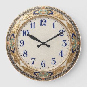 A Clock Antique Japanese Satsuma Pottery Style