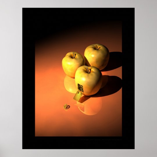 A clockwork apple - Golden mécanique Poster | Zazzle.com