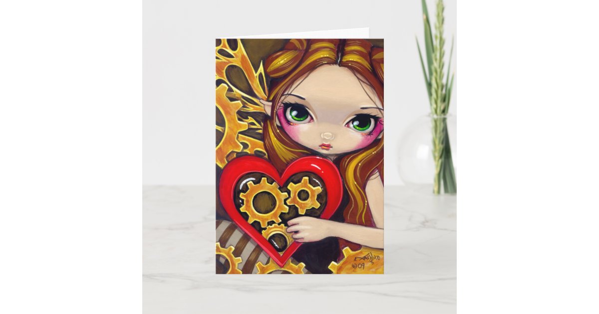 "A Clockwork Valentine" Greeting Card