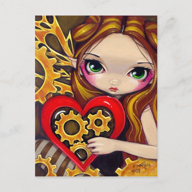 "A Clockwork Valentine" Postcard (Front)