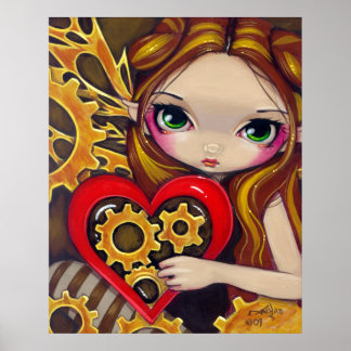 A Clockwork Valentine steampunk fairy Art Print