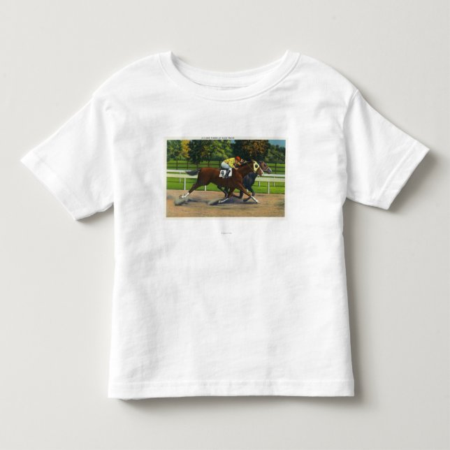 A Close Finish at the Race Track, Horses Toddler T-shirt (Front)