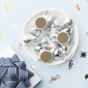 A close-up image showcasing a fabric with a tan an hershey®'s kisses®