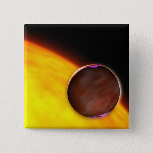 A close_up of an extrasolar planet pinback button