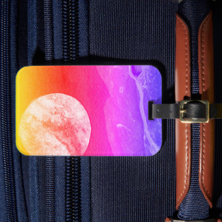 A close up view of fantasy worlds and their moons luggage tag