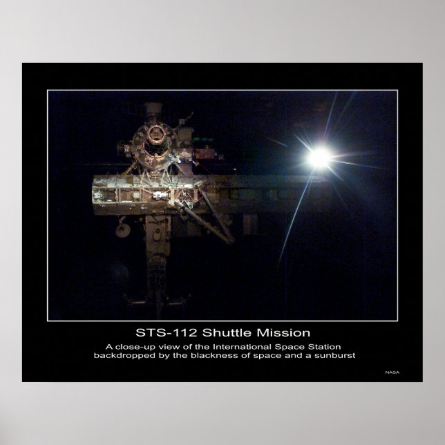 A close-up view of the International Space Station Poster (Front)