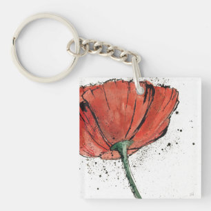 A Closed Flower on a White Background Keychain