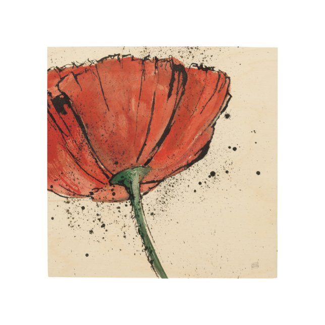 A Closed Flower on a White Background Wood Wall Decor (Front)