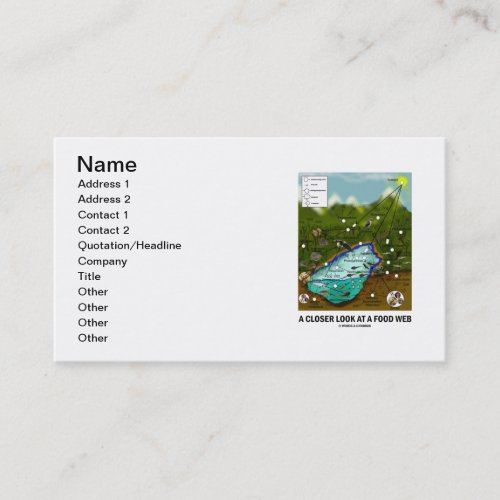A Closer Look At A Food Web (Biology / Ecology) Business Card Template