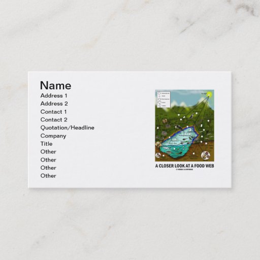 Customizable A Closer Look At A Food Web (Biology / Ecology) Business Card Template