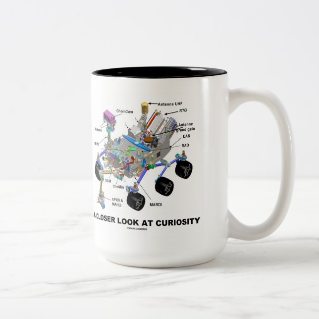 A Closer Look At Curiosity (NASA Martian Rover) Two-Tone Coffee Mug (Right)