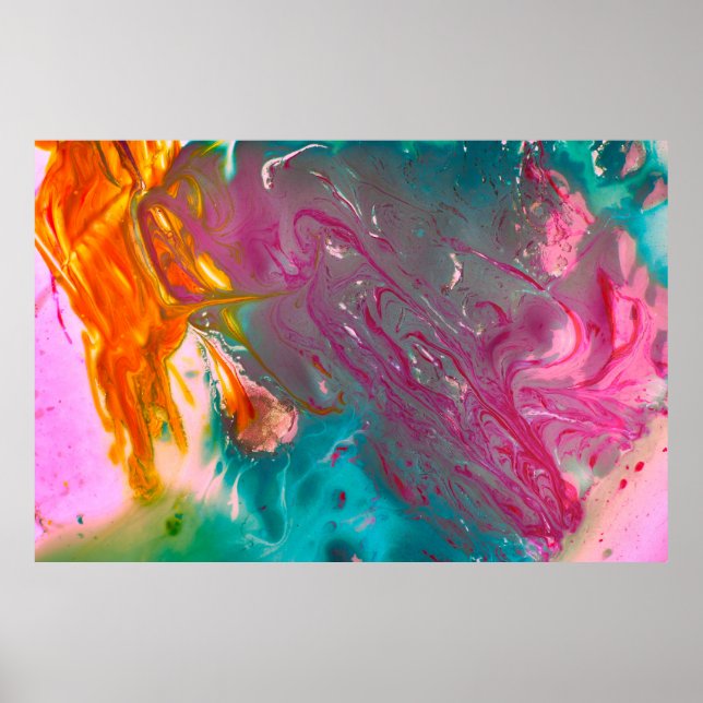 A closeup of colorful abstract oil painted wavesoi poster (Front)