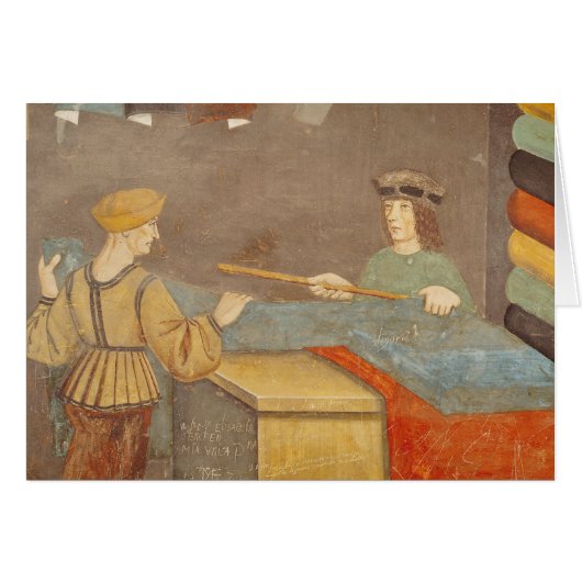 A Cloth Merchant Measuring Cloth Cards (Front Horizontal)