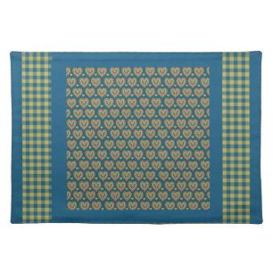 A Cloth Placemat, Hearts and Check Gingham Pattern Placemat