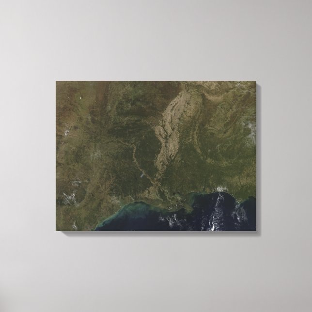 A cloud-free view of the southern United States Canvas Print (Front)