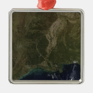 A cloud-free view of the southern United States Metal Ornament