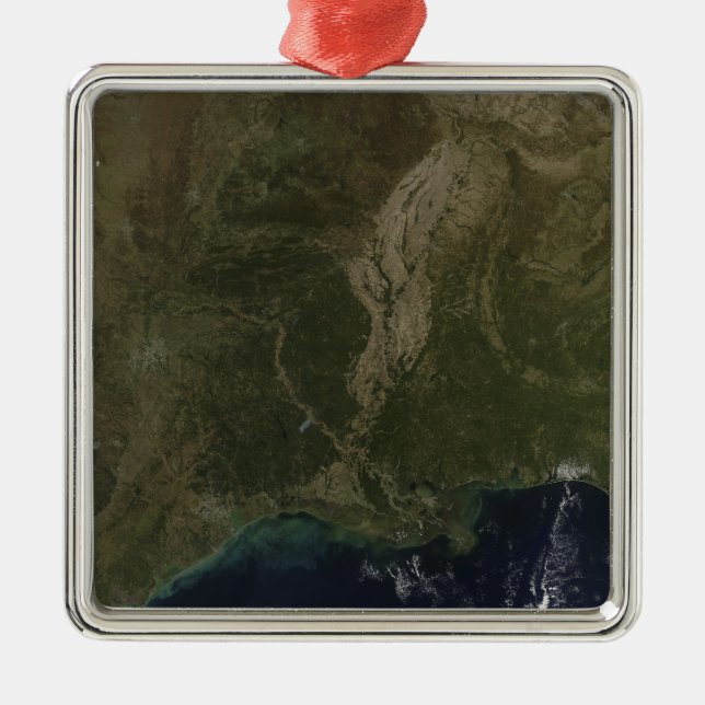 A cloud-free view of the southern United States Metal Ornament (Front)