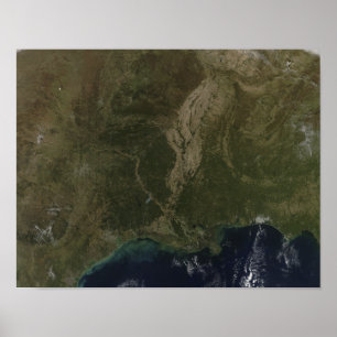 A cloud-free view of the southern United States Poster