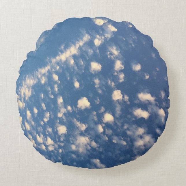 A Cloud of Cotton Round Throw Pillow (16") (Front)