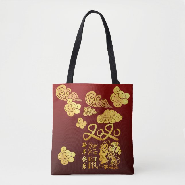 A Clouds Rat paper-cut Chinese New Year 2020 AOTB Tote Bag (Front)