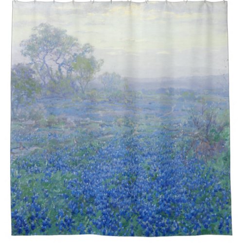A Cloudy Day Bluebonnets by Onderdonk Vintage Art Shower Curtain
