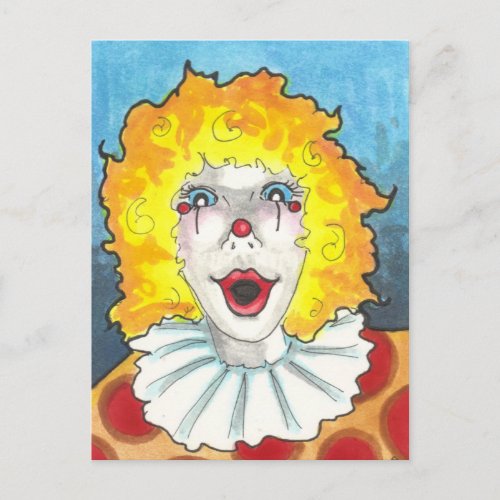 A Clown circus fantasy art postcard print