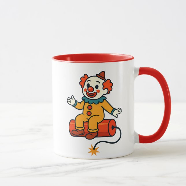 A clown ready to jump mug (Right)