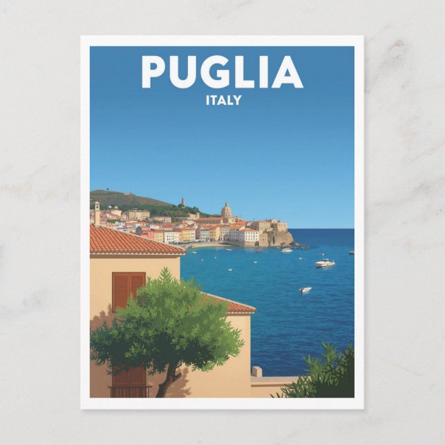 A Coastal Drive Through Puglia Postcard (Front)