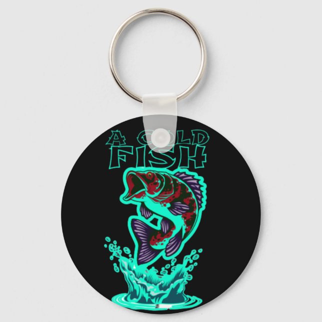 a cold fish with cool art keychain (Front)