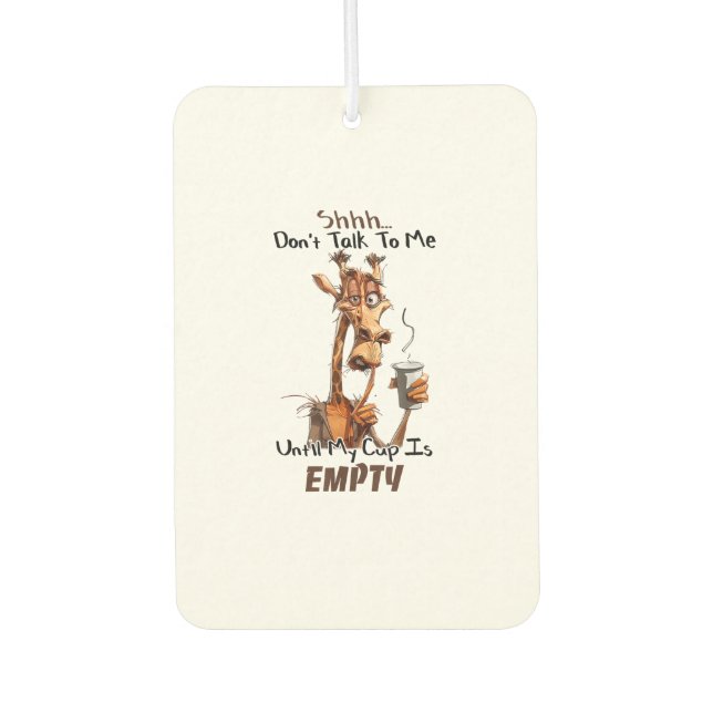 A Cold Giraffe With A Cup Of Coffee  Air Freshener (Front)