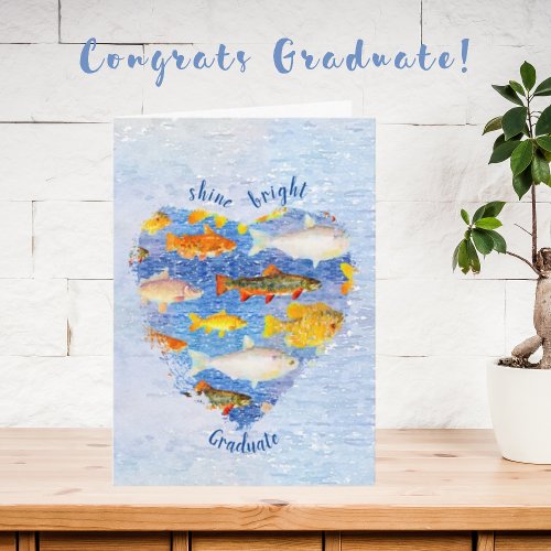 A Collection of Colorful Fish Graduation Card