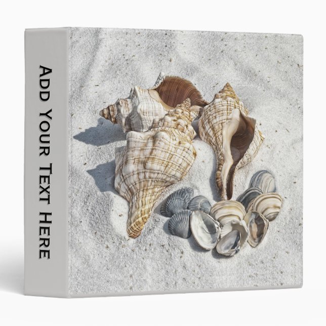 A Collection of Seashells on Sand 3 Ring Binder (Front/Spine)