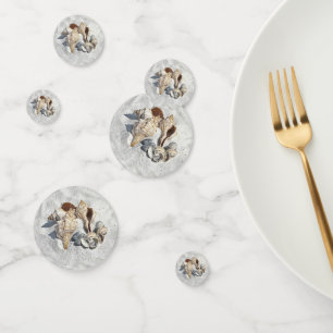 A Collection of Seashells on Sand Confetti
