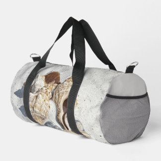 A Collection of Seashells on Sand Duffle Bag