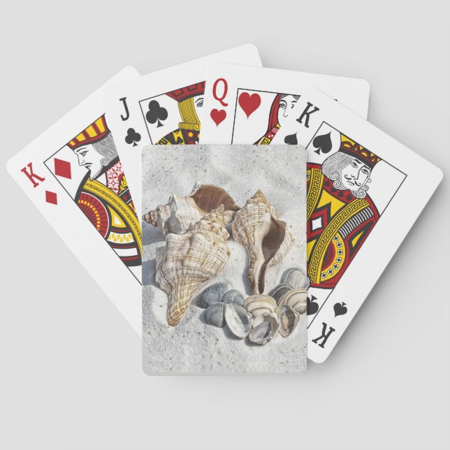 A Collection of Seashells on Sand Poker Cards (Back)