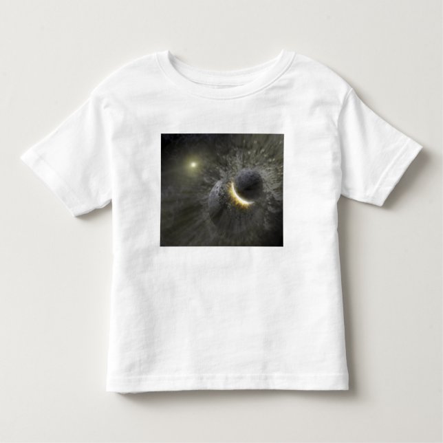 A collision between massive objects in space toddler t-shirt (Front)