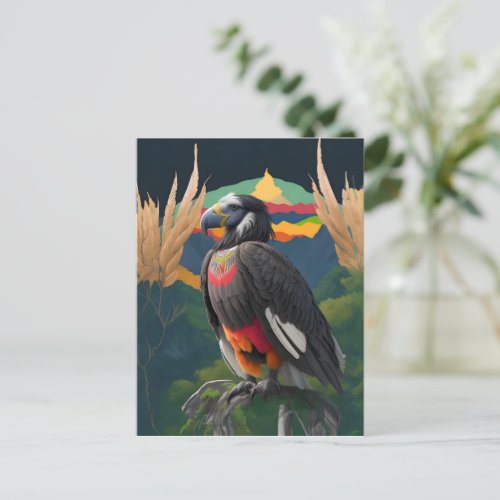 A Coloful Condor nature in background Postcard