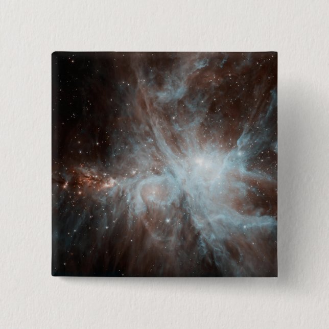 A colony of hot young stars in the Orion Nebula Pinback Button (Front)