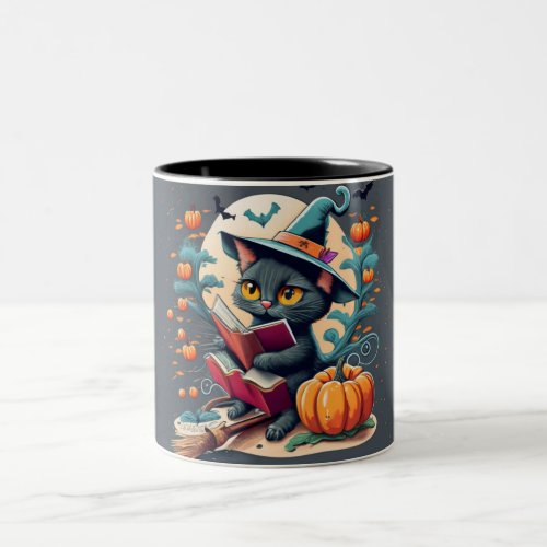 A Colorful 3D Whimsical Witches Mug Design for hal