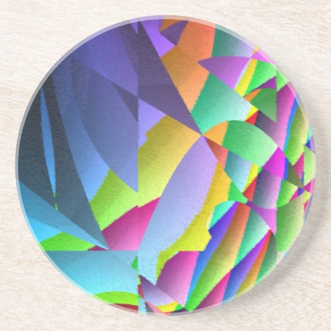 A Colorful Abstract Drink Coaster (Front)